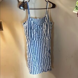 Blue and White Striped Dress